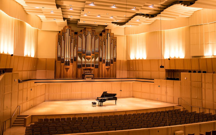 The recital hall at the University of Utah School of Music, host venue for the UFA Sonata Competition